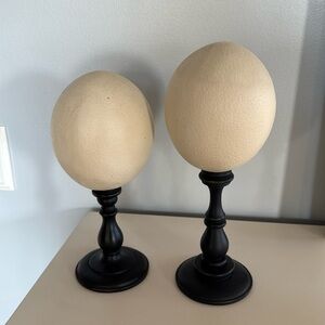 Pair of Mounted Ostrich eggs, Ballard Designs